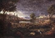 Poussin, Strormy Landscape with Pyramus and Thisbe